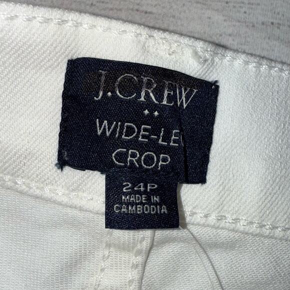 J. Crew NWT Women's Wide Leg Crop Jeans with All-Day Stretch White Sz 24P Petite - Picture 6 of 10